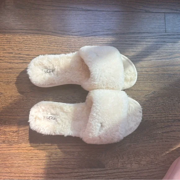 UGG Cream Cozy Sheepskin Slippers - Picture 3 of 11